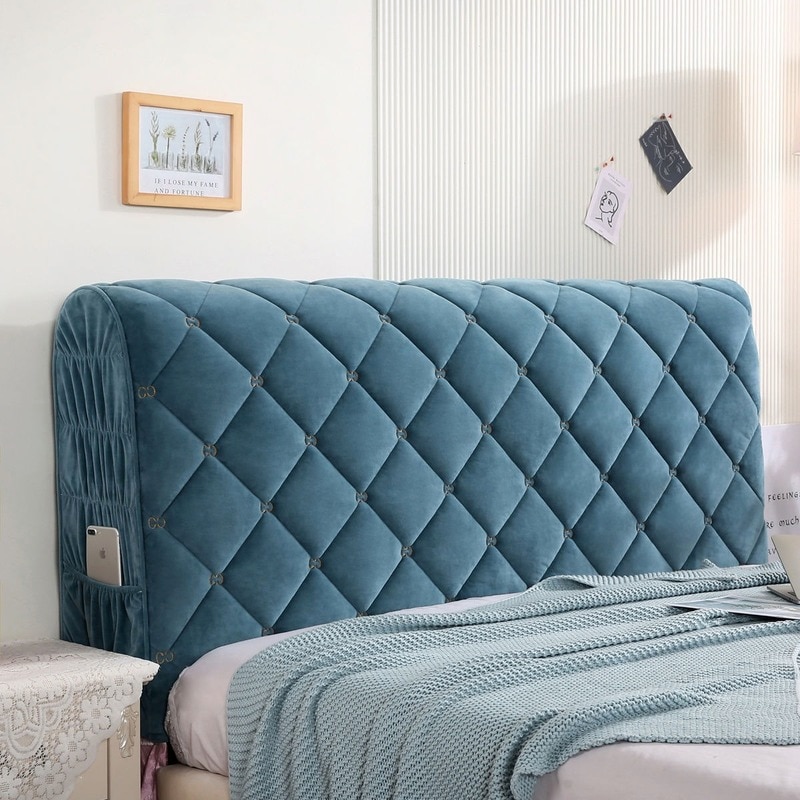 Fashion-Luxury-Embroidered-Velvet-Quilted-Headboard-Cover-Solid-Color-Soft-Fluffy-Short-Plush-All-inclusive-Bed